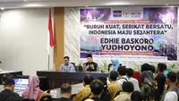 Saat Ibas Duduk Bareng Buruh dan Ojol Bahas Perlindungan Sosial