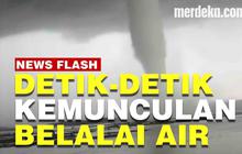 VIDEO : Penampakan Belalai Air di Selat Bali Rusak Rumah dan Perahu