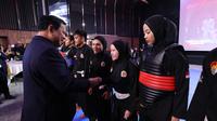 Menteri Pertahanan Republik Indonesia, sekaligus presiden terpilih (2024-2028) Prabowo Subianto menghadiri ekshibisi olahraga bela diri pencak silat di Paris, Prancis, Sabtu (27/7/2024). (Foto: Tim Media Prabowo Subianto)
