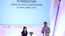 Direktur Indonesia Entertaiment Production Indra Yudhistira saat menjadi pembicara dalam acara Emtek Goes To Campus (EGTC) 2018 di Dome Universitas Muhammadyah Malang (UMM), Rabu (26/9). (Liputan6.com/Johan Tallo)