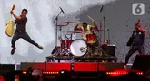 Grup band Superman Is Dead turut mengisi gelaran hari kedua Synchronize Fest 2024 di JIExpo Kemayoran, Jakarta, Sabtu (5/10/2024). (Liputan6.com/Herman Zakharia)