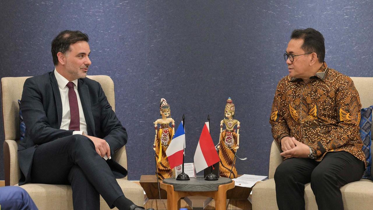 FOTO: Mendag Budi Santoso bertemu Mendag Prancis Laurent Saint-Martin di Jakarta
