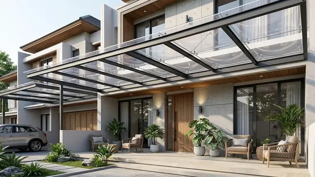 Model Kanopi Depan Rumah Tanpa Mengurangi Cahaya ke Teras/AI Generated