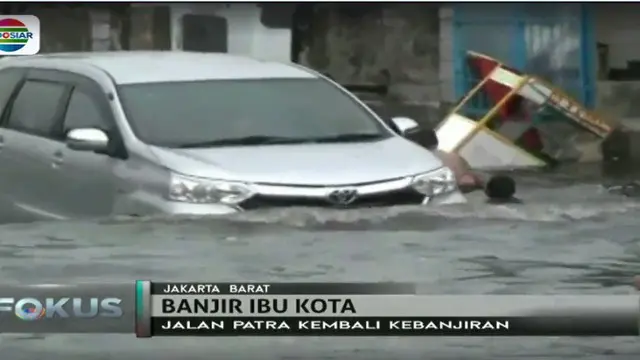 Banjir Kembali Merendam Ruas Jalan Kebon Jeruk