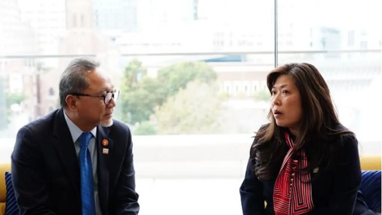 Menteri Perdagangan (MJendag) Zulkifli Hasan melakukan pertemuan bilateral dengan Menteri Promosi Ekspor, Perdagangan Internasional dan Pembangunan Ekonomi Kanada Mary Ng di San Francisco, AS.(Dok Kemendag)