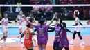 Megawati Hangestri dan kawan-kawan menuntaskan perlawanan Medan Falcons dengan skor 3-0 di GOR Tri Dharma Gresik. (Dok PBVSI)