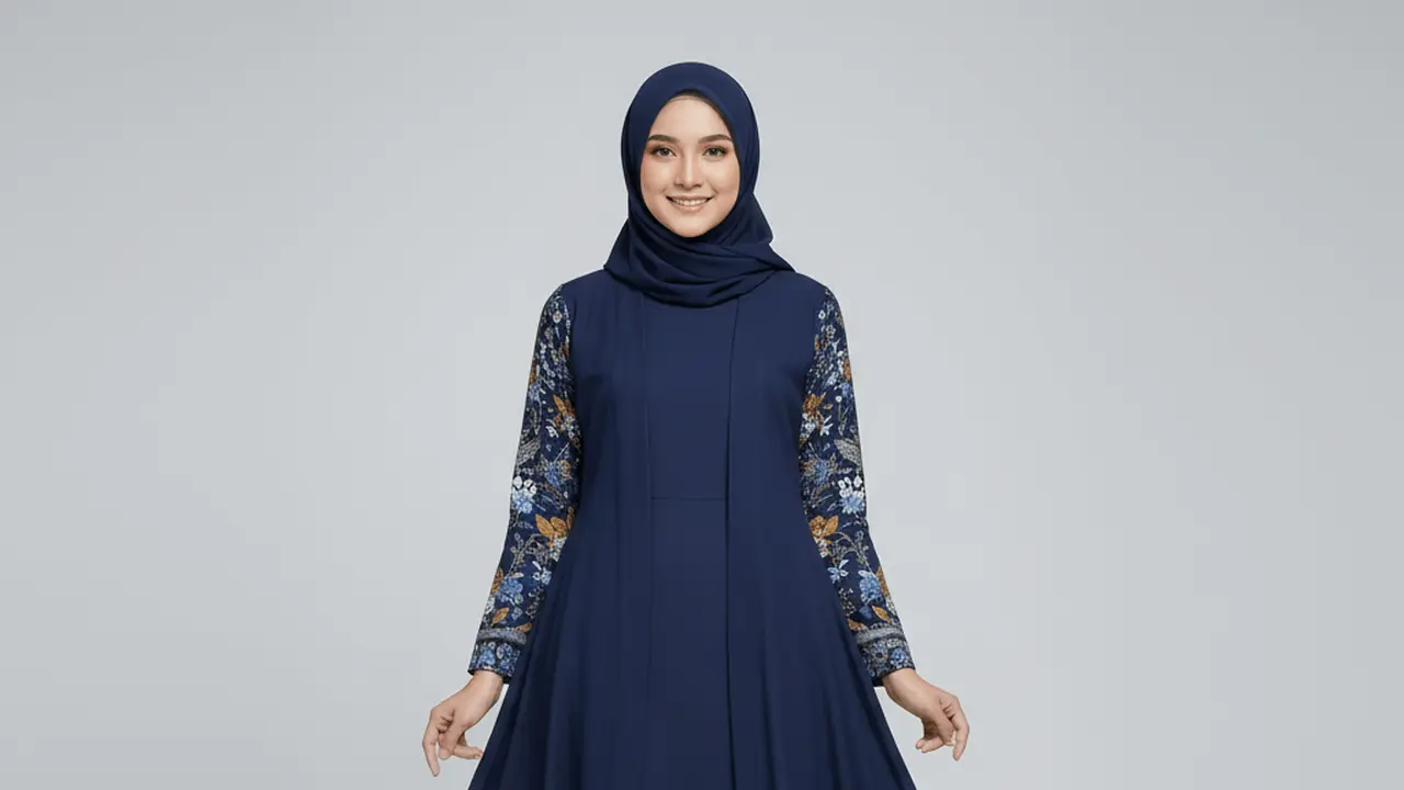 Model Gamis Batik Hijab Modern Model Cardy by Gemini