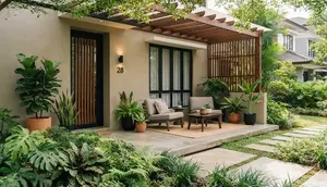 8 Warna Cat Teras Rumah yang Cocok dengan Tanaman Hijau di Depan Rumah, Bikin Terlihat Keren