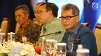 Plt Direktur Utama Bank BRI Sunarso memberi keterangan pers dalam Rapat Umum Pemegang Saham Luar Biasa (RUPSLB) di Jakarta, Senin (2/9/2019). RUPSLB menunjuk Sunarso sebagai Direktur Utama Bank BRI. (Liputan6.com/Angga Yuniar)