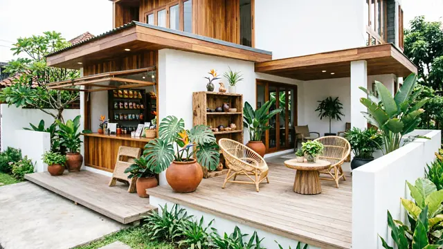 Desain Warung Depan Rumah yang Tetap Menjaga Privasi Penghuni (AI)