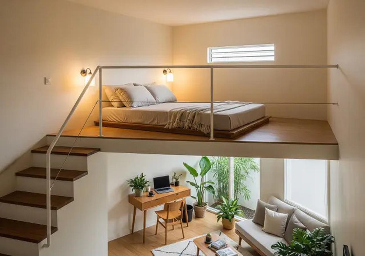 8 Inspirasi Interior Rumah Mezzanine Terbuka dan Lega, Penggunaan Ruang yang Efisien