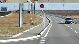 Foto kombinasi yang dibuat pada 4 Maret 2021 menunjukkan penduduk setempat (atas) melihat puing-puing yang dibawa tsunami besar di Minamisoma, prefektur Fukushima pada 12 Maret 2011 dan area yang sama (bawah) hampir 10 tahun kemudian pada tanggal 25 Januari 2021. (AFP/Toru Yamanaka, Kazuhiro Nogi)
