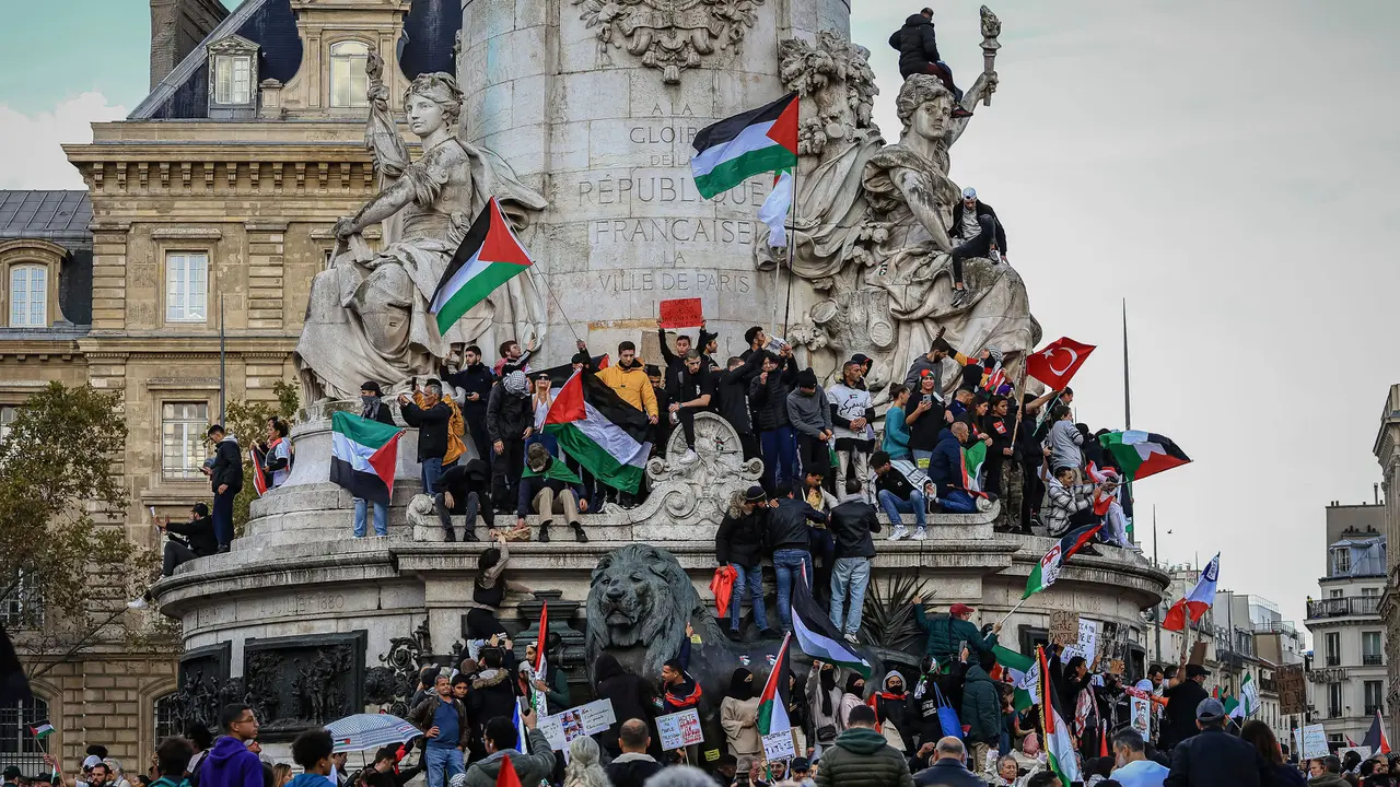 Aksi Dukung Palestina, Ribuan Warga Prancis Turun ke Jalan