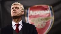 Manajer Arsenal, Arsene Wenger, mengonfirmasi keputusan pengunduran diri dari jabatannya pada akhir musim 2017-2018. (AFP/Marco Bertorello)