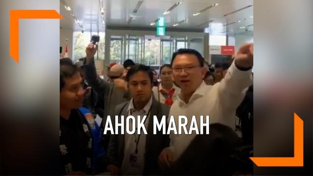 Beredar sebuah video Basuki Tjahaja Purnama atau Ahok sedang marah-marah di Tempat Pemilihan Suara Osaka Jepang hari Minggu (14/3).