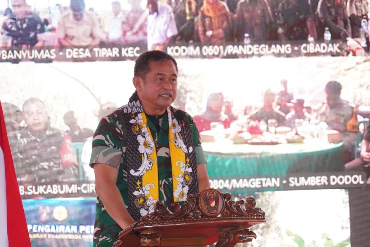 Kasad dan Wamentan Resmikan Sarana Pengairan Ribuan Hektare Sawah di Sukabumi