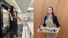 Di sela kesibukannya, ibunda dari Arabella ini memang kerap mengisi dengan kegiatan yang produktif. Salah satunya ialah belajar memasak menu makanan baru. Salah satunya ialah roti dan berbagai menu lainnya. (Liputan6.com/IG/@aurakasih)