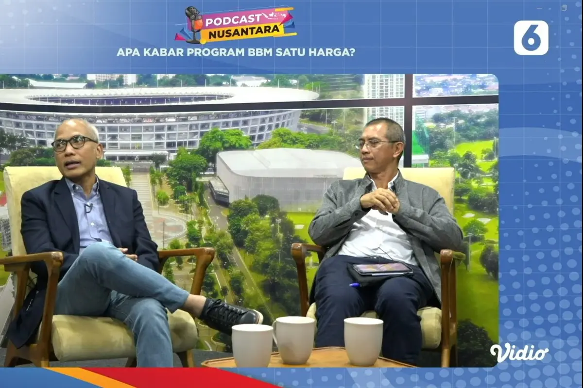 Anggota Komite BPH Migas Basuki Trikora Putra dan Anggota Komite BPH Migas Eman Salman Arief  dalam Podcast Nusantara dengan tema Apa Kabar Program BBM Satu Harga? yang ditayangkan secara streaming, Jumat (27/10/2023).