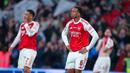 Kekecewaan mendalam melanda skuad Arsenal setelah gagal menjuarai Carabao Cup 2026 akibat kalah 0-2 dari Manchester City di final. (AP Photo/Richard Pelham)