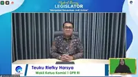 Wakil Ketua Komisi I DPR RI, Teuku Riefky Harsya dalam Webinar bertajuk “Ngobrol Bareng Legislator: Mengatasi Kecanduan Judi Online” pada Selasa, 26 Maret 2024.