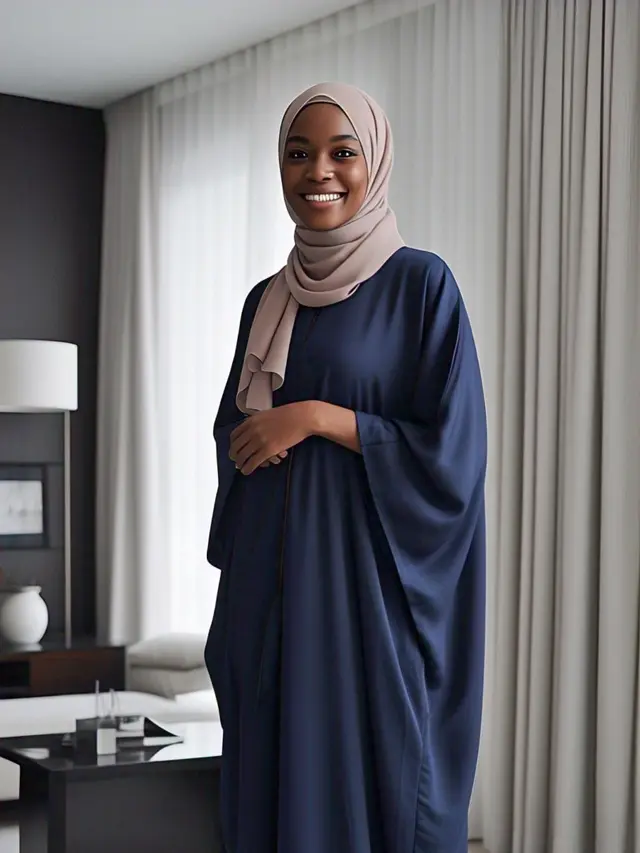 Gamis Kaftan Warna Navy atau Royal Blue