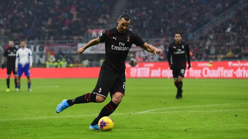 Aksi Zlatan Ibrahimovic Saat Debut Lagi di AC Milan