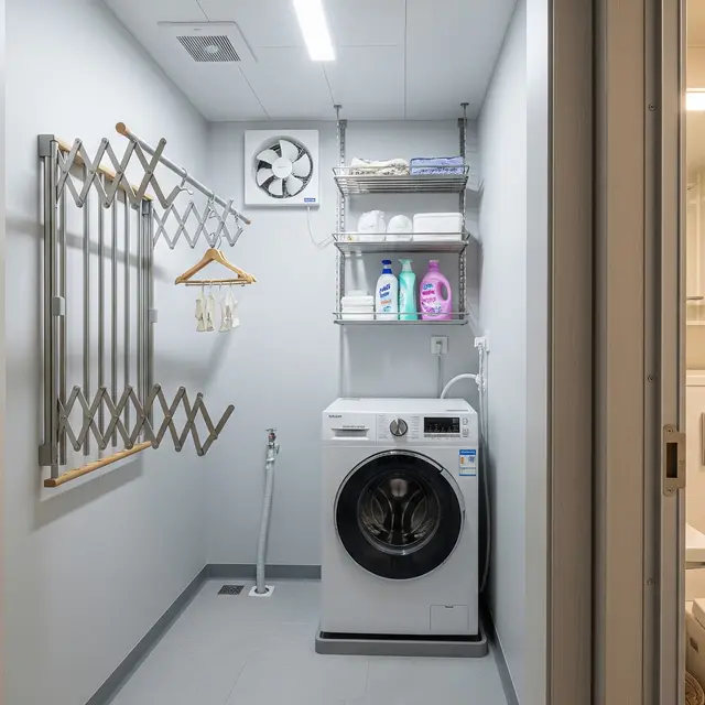 Ide Ruang Cuci Kecil 1×2 Meter (Image by Gemini AI)