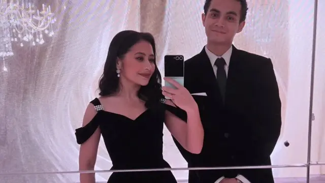 Prilly Latuconsina Hadir Resepsi Pernikahan Luna Maya dan Maxime.