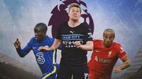Premier League - N'Golo Kante, Kevin de Bruyne, Thiago Alcantara (Bola.com/Adreanus Titus)