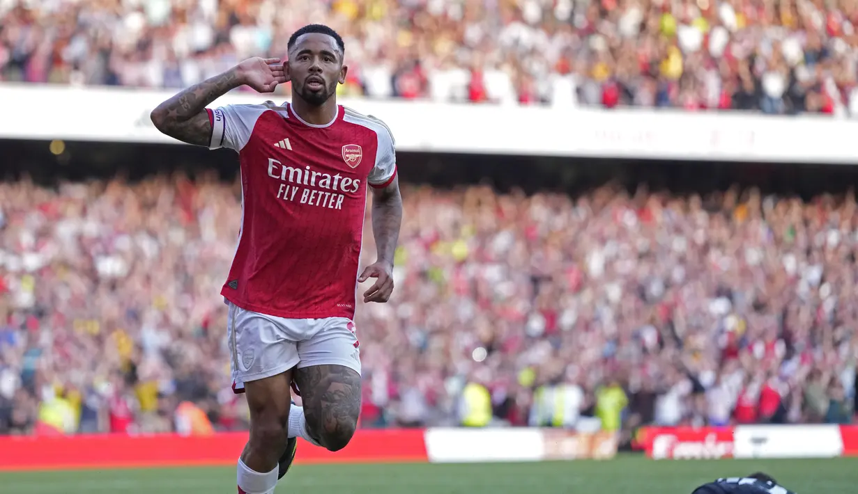 Arsenal secara dramatis menggilas Manchester United 3-1. (AP Photo/Kirsty Wigglesworth)
