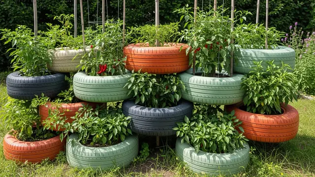 Kebun Bertingkat dengan Tiang Penyangga