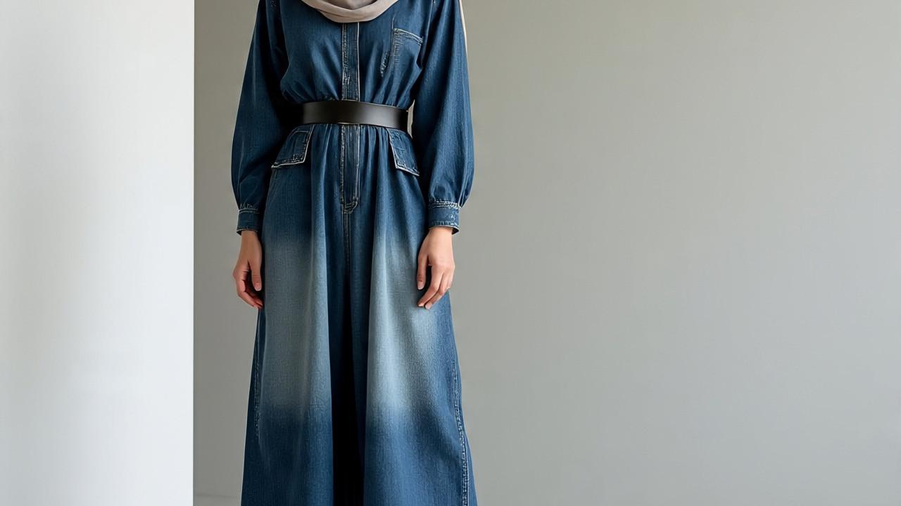 Ilustrasi Gamis Jeans