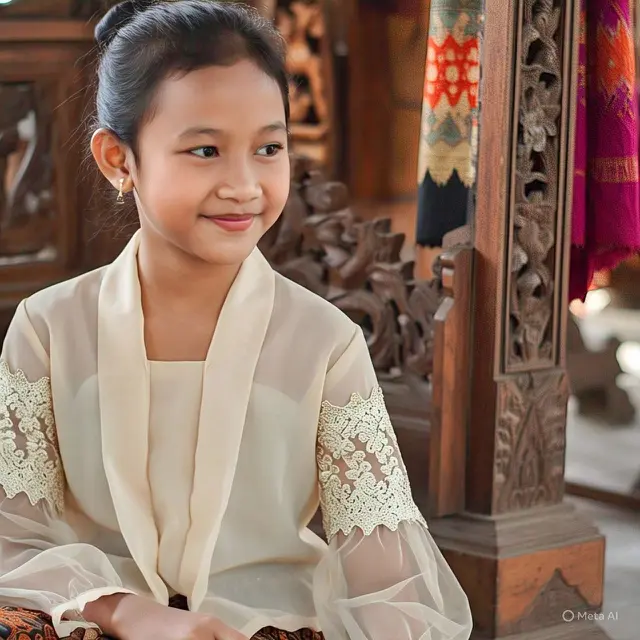 Model Baju Anak Atasan Polos Kombinasi (Image by Meta AI)