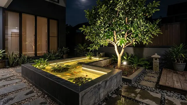 Desain Minimalis Modern dengan Pohon Jambu Air