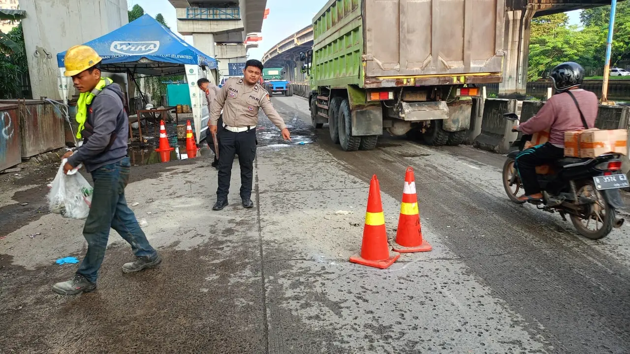 Lokasi Kecelakaan Pengendara Motor Tewas Terlindas Truk Kontainer di Pademangan