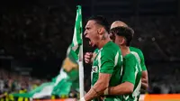 Selebrasi gol Antony pada laga Real Betis vs Nottingham Forest pada laga Liga Europa 2025/2026 -&nbsp;AP Photo/Jose Breton