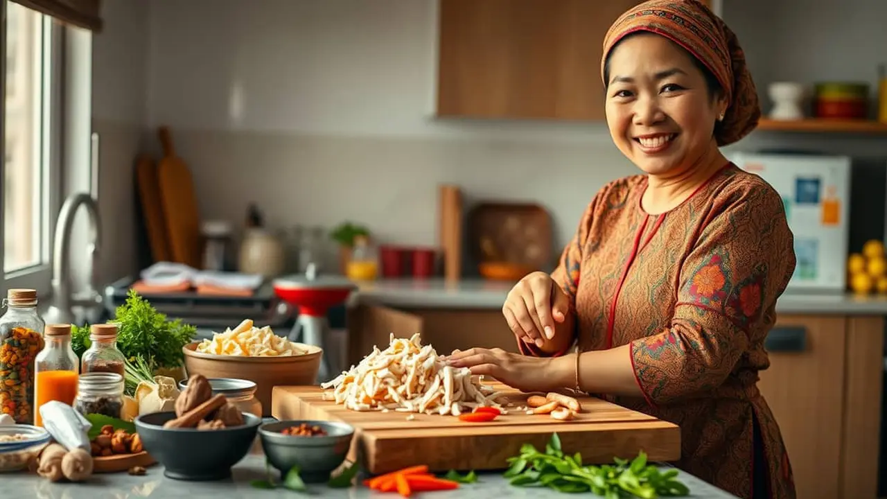 resep ayam suwir spesial