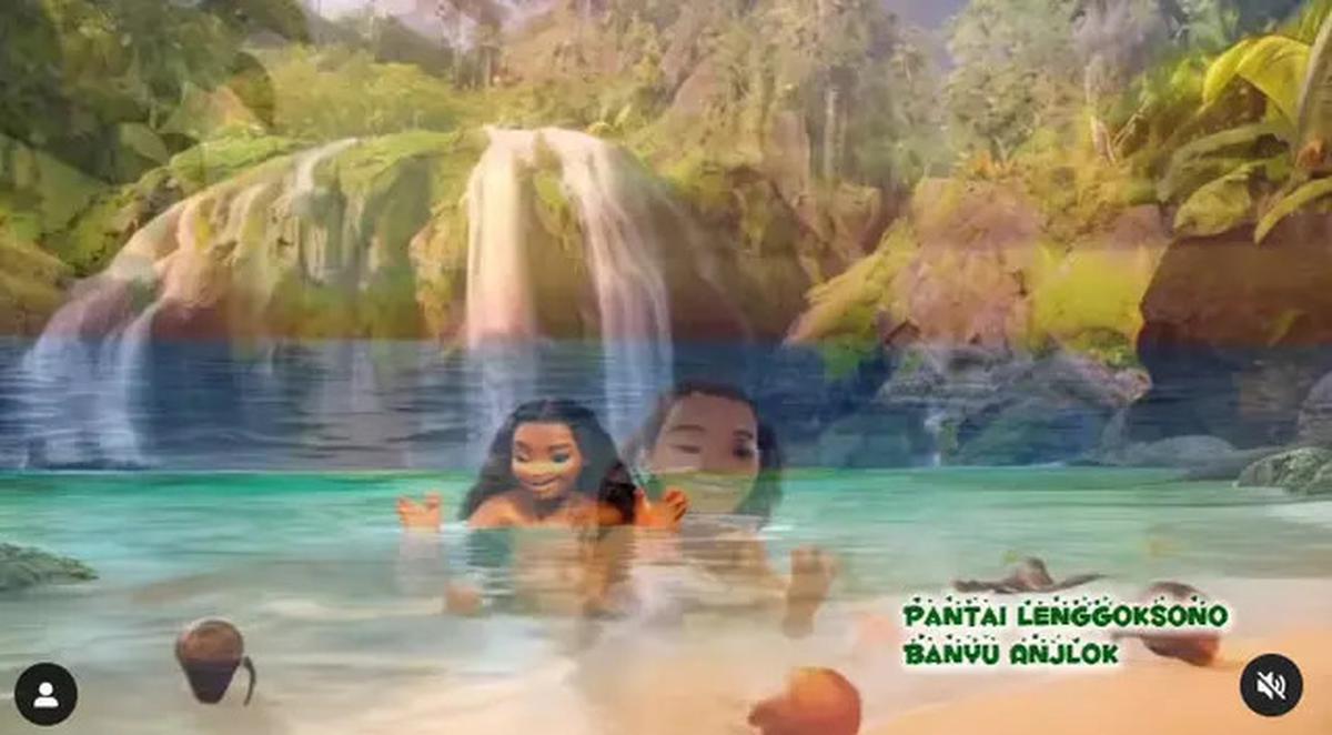 Super Kreatif, Konten Kreator Ini Ubah Scene Film Moana Jadi Lokal dengan Pesona Pantai Malang Selatan