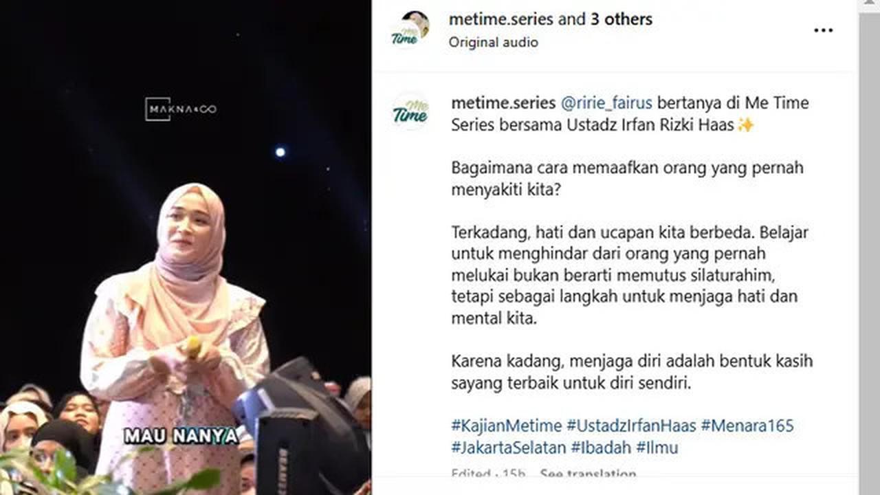 Ayus dan Nissa Sabyan Nikah, Ririe Fairus: Bagaimana Cara Memaafkan Orang yang Menyakiti Kita?