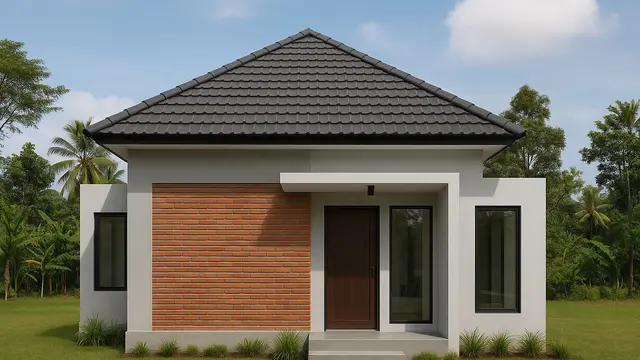 Gambar Rumah Sederhana 6x8 Meter dengan Atap Limas/Ilustrasi AI
