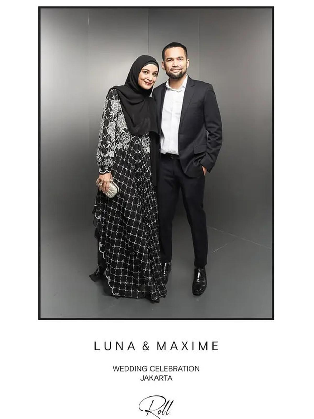 Model Long Dress Brokat Shiren Sungkar di Resepsi Luna Maya, Ini Fotonya