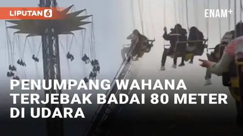 VIDEO: Ngeri! Detik-Detik Penumpang Wahana di Taman Bermain Mexico Terjebak Hujan dan Badai