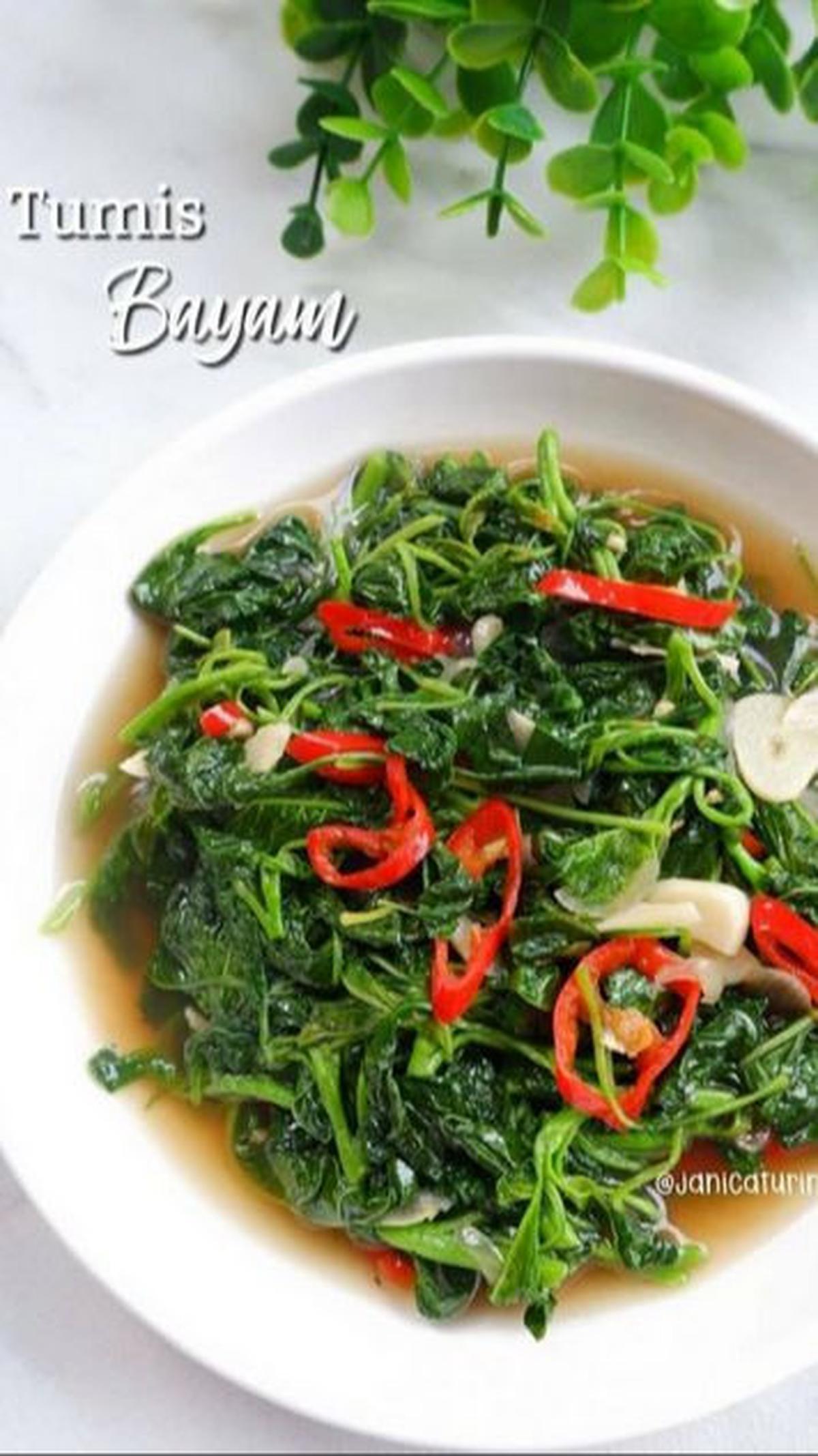 7. Resep Menu Diet Puasa Ramadhan: Tumis Bayam<br>