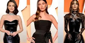Kendall Jenner tampil memukau di karpet merah Vanity Fair Oscar Party mengenakan gaun vintage dari Mugler Spring-Summer 1992 &lsquo;Black Rubber Lace Dress&rsquo;. Penampilannya semakin sempurna dengan high heels lace &amp; satin dari Manolo Blahnik, yang memberikan sentuhan seksi nan elegan. [@danixmichelle].