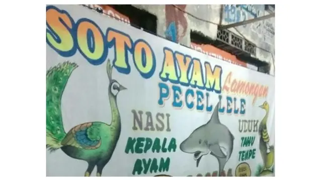 6 Gambar Nyeleneh di Spanduk Jualan Makanan Ini Bikin Pembeli Tepuk Jidat