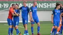 Para pemain Slovakia merayakan kemenangan atas Austria pada babak play-off Piala Eropa U-19 di Anton Malatinsky Stadium, Trnava, Slovakia (28/6/2022). Slovakia lolos ke Piala Dunia U-20 2023 dengan status peringkat kelima pada Piala Eropa U-19 setelah mengalahkan Austria 1-0 pada babak play-off. Slovakia baru satu kali tampil pada ajang Piala Dunia U-20 yaitu pada edisi 2003 di Uni Emirat Arab dan berhasil melaju hingga babak 16 besar. (UEFA)