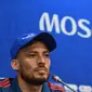 Gelandang Timnas Spanyol, David Silva, menyebut Rusia merupakan lawan yang berat di babak 16 besar Piala Dunia 2018 seperti halnya menghadapi Brasil. (AFP/Francisco Leong)