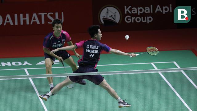 Foto: Melihat Aksi Come Back Gemilang Marcus/Kevin atas Ganda Malaysia yang Loloskan Minions ke Semifinal Daihatsu Indonesia Masters 2022