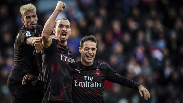 Selebrasi Zlatan Ibrahimovic Usai Cetak Gol Kemenangan AC Milan
