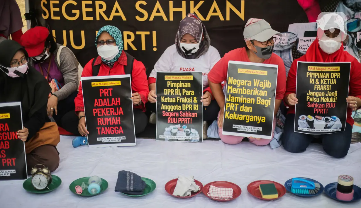 Aksi para PRT ini diadakan di enam kota di Indonesia, yaitu di Jakarta, Medan, Tangerang, Semarang, Yogyakarta, Makassar.  (Liputan6.com/Faizal Fanani)
